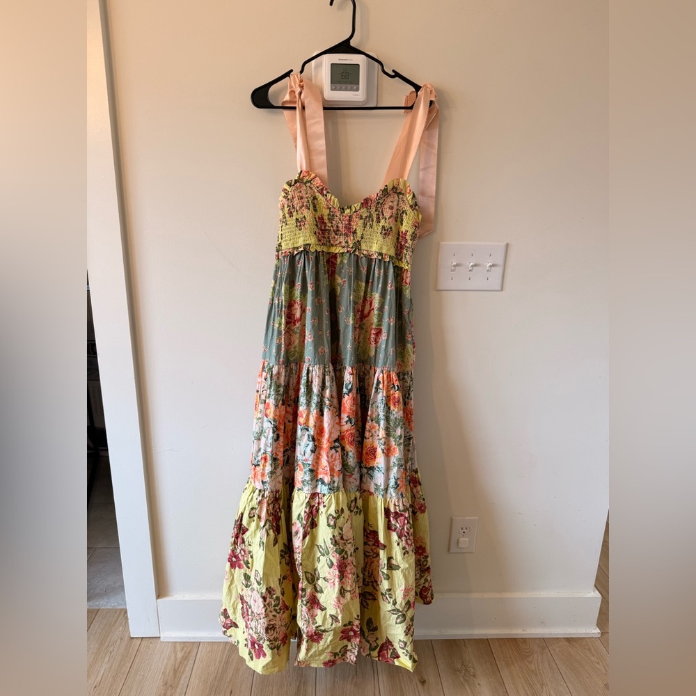 NWT Free People Bluebell Maxi Dress in Green and Yellow - Picture 2 of 4